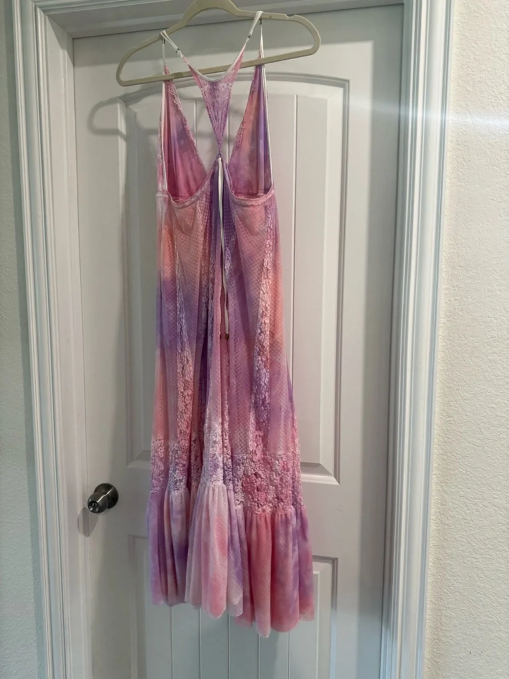We are hah tie dye maxi dress beach dress boho dress colorful dress floral lace - Picture 6 of 8